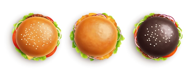 Three delicious burgers