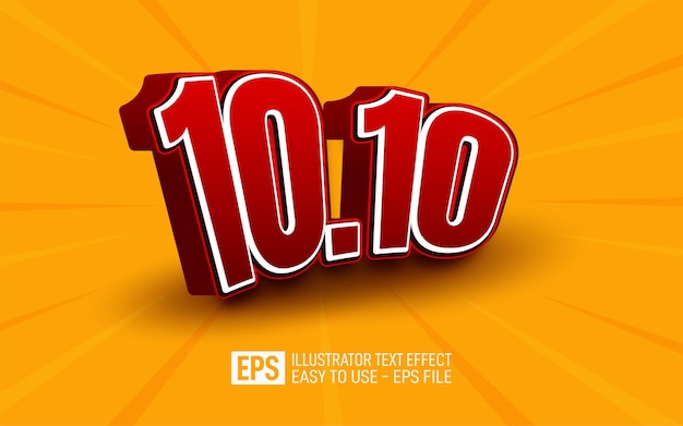 three dimension text 10.10, editable style effect template