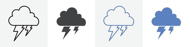 thunder cloud icon group symbol or sign vector