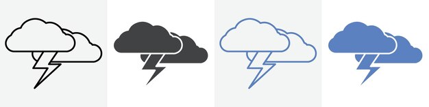 thunder icon vector set use for web
