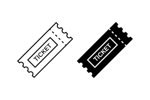 Ticket icon. Vector isolated element. Line raffle ticket symbol. Stock vector. EPS 10