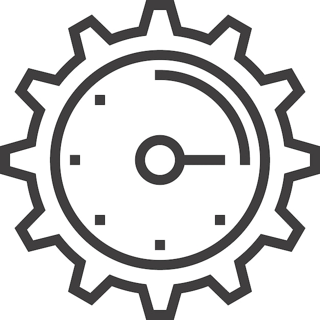 time management flat line web icon