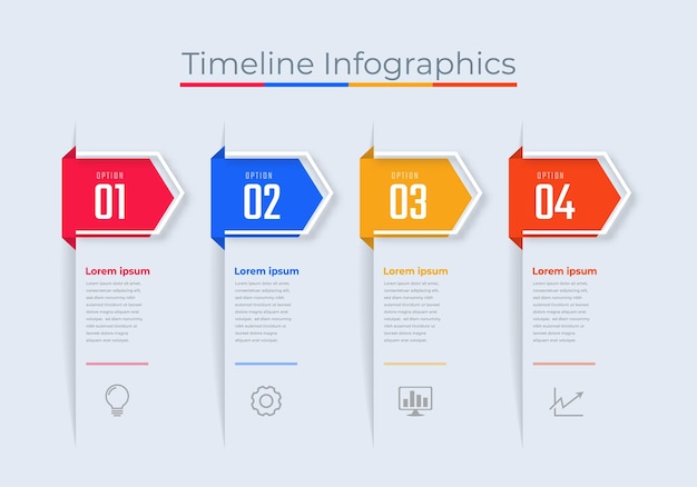 Timeline Infographics Design Marketing Icons Business Data Visualization with steps or Processes