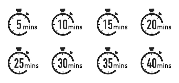 Timer clock stopwatch isolated illustration Cook time or countdown time