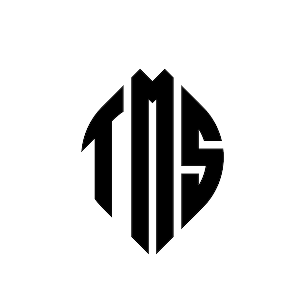 TMS circle letter logo design with circle and ellipse shape TMS ellipse letters with typographic style The three initials form a circle logo TMS Circle Emblem Abstract Monogram Letter Mark Vector