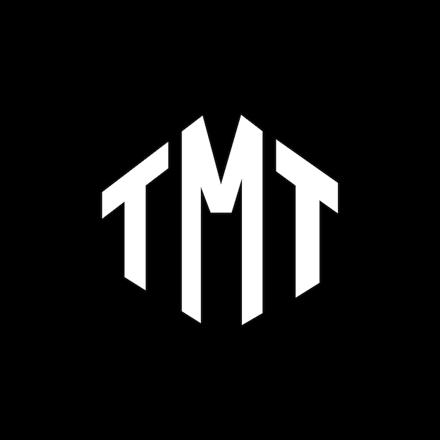 TMT letter logo design with polygon shape TMT polygon and cube shape logo design TMT hexagon vector logo template white and black colors TMT monogram business and real estate logo