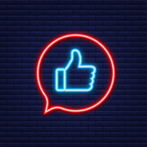 To se mi líbí, Doporučit, zpětná vazba. Příspěvek na sociální síti. Neonová ikona. To se mi líbí na sociálních sítích. Pohyblivá grafika.