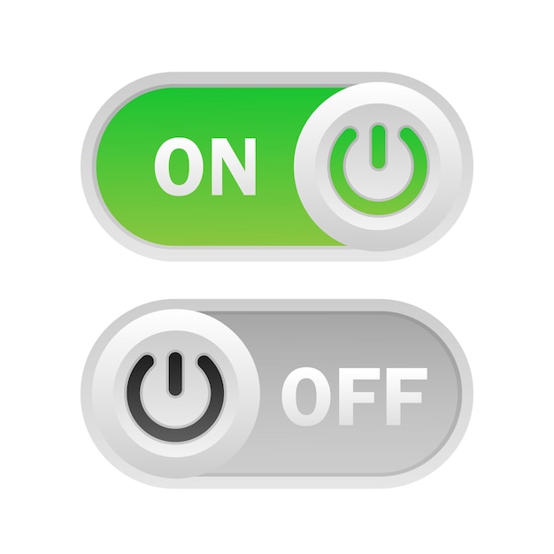 toggle switch on and off on white background vector illustration