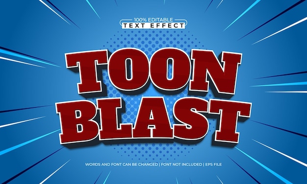 toon blast editable text effect with a play game and kids text style