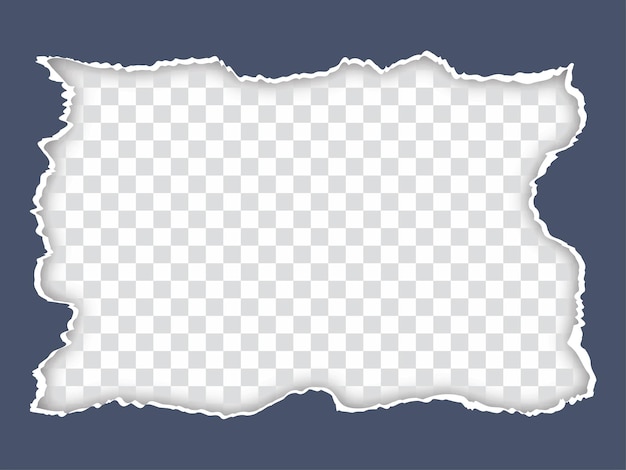 torn paper style frame design background vector