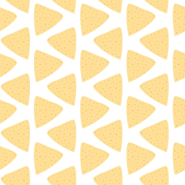 Tortilla chips nachos seamless pattern in trendy soft shades isolated decorative background texture