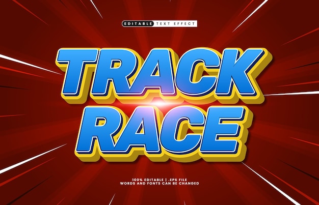 track race editable text effect with a racing and speed text style