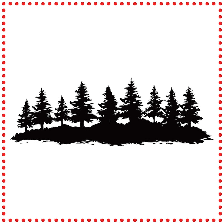 Vektor tranquil pine forest silhouette vector perfect for nature and outdoor design concepts