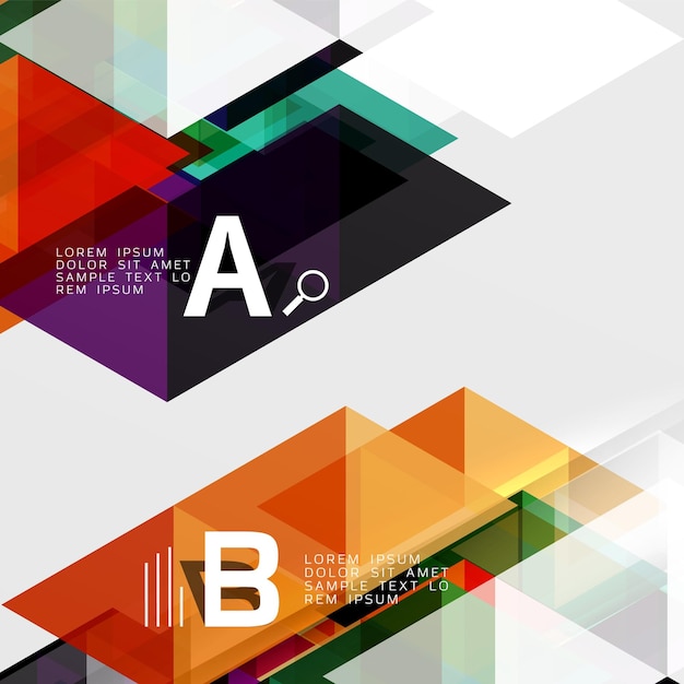 Transparent overlapping triangles abstract background