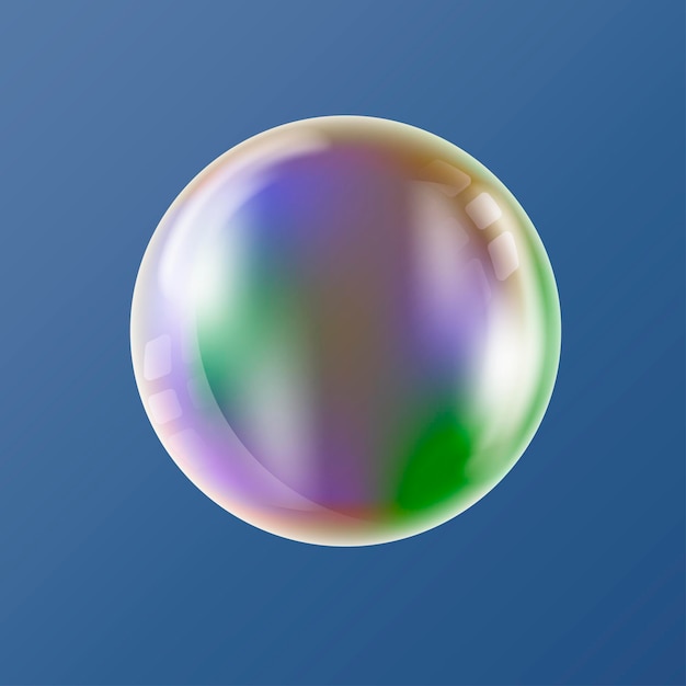 Transparent realistic soap bubble vector