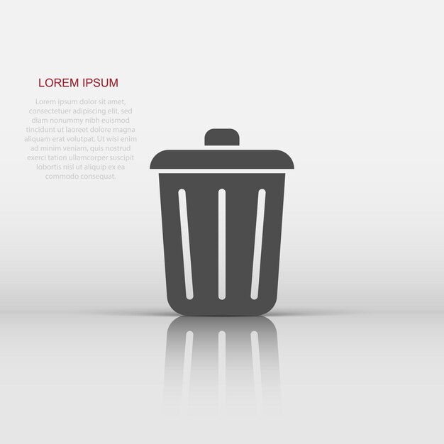trash bin garbage icon in flat style trash bucket vector illustration on white isolated background garbage basket business concept