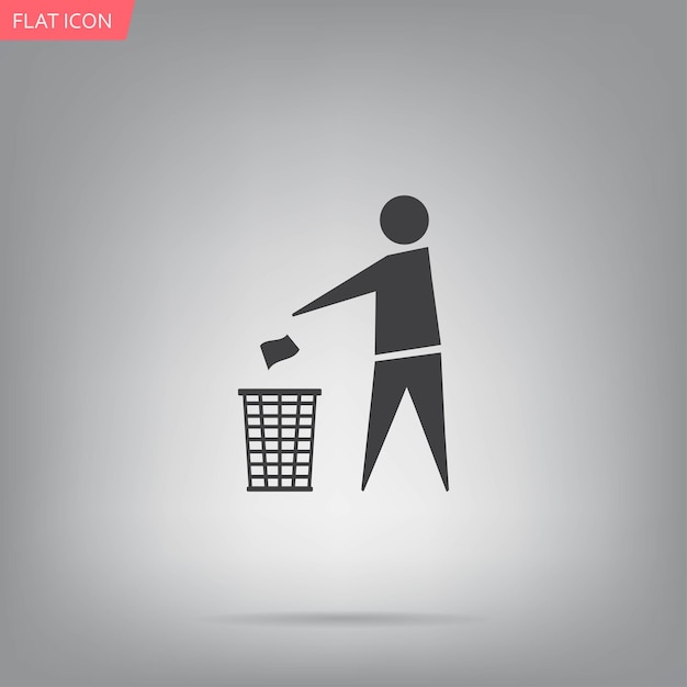 trash can recycling symbol vector illustration on a gray background eps 10