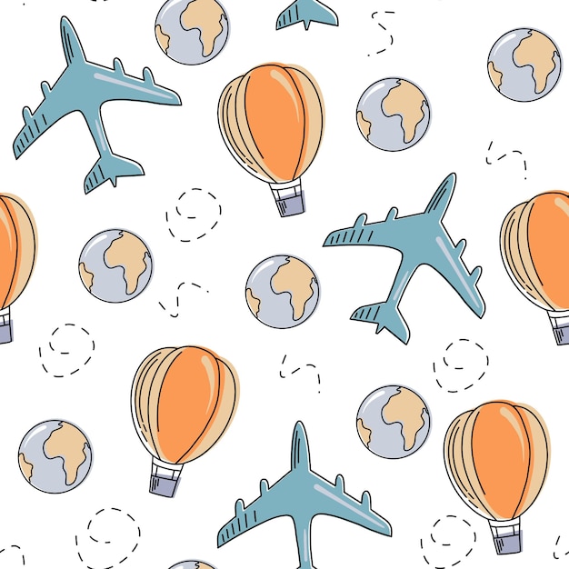 travel vacation adventure summer sea seamless pattern pattern swatches texture can be used for wallpaper pattern fills web pagebackgroundsurface