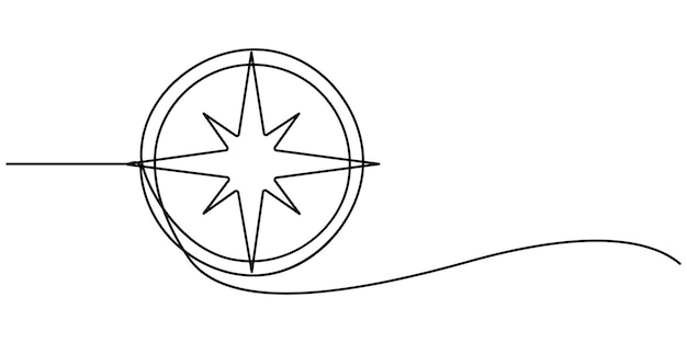 traveller compass of different design single one line drawing equipment for exploration