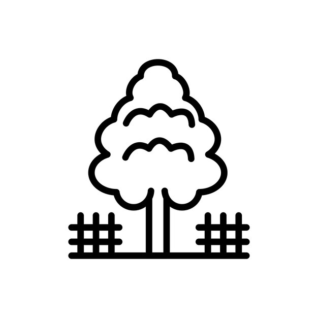 Tree icon set forest simple tree vector symbol in black filled and outlined style