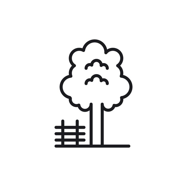 Tree icon set forest simple tree vector symbol in black filled and outlined style