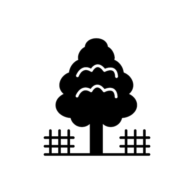 Tree icon set forest simple tree vector symbol in black filled and outlined style
