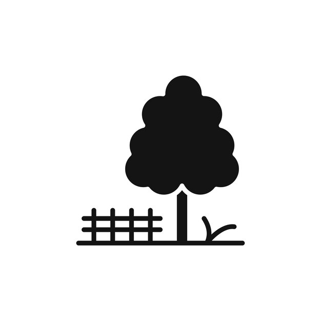 Tree icon set forest simple tree vector symbol in black filled and outlined style