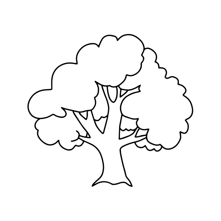 Vektor tree in doodle style vector isolated on white background