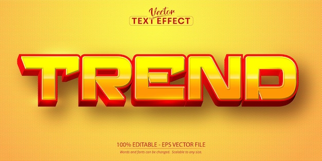 trend text, cartoon style editable text effect