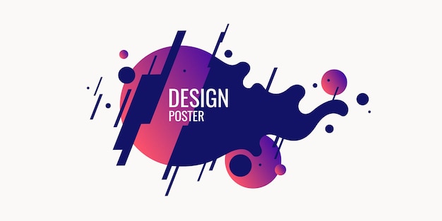 Trendy abstract background. Composition of amorphous forms and lines. Vector illustration