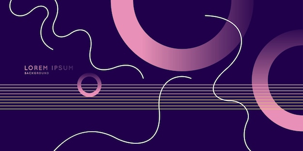 trendy abstract background composition of amorphous lines and geometric forms