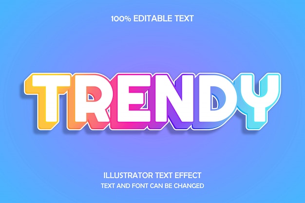 trendy, editable text effect modern shadow style