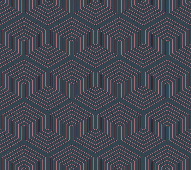 Trendy Geometric Bent Lines Motif Seamless Pattern Vector Abstract Background