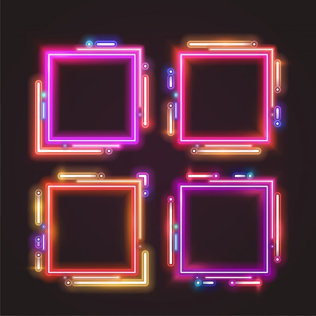 Trendy neon banner design. 