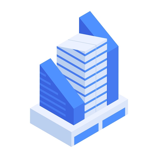 trendy pack of commercial buildings isometric icons