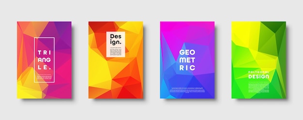 Triangle polygonal abstract background Colorful gradient design Low poly shape banner Vector illustration