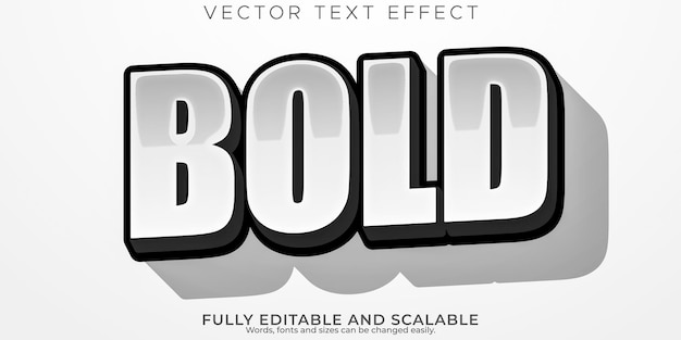 Tučný textový efekt upravitelný moderní styl písma typografie