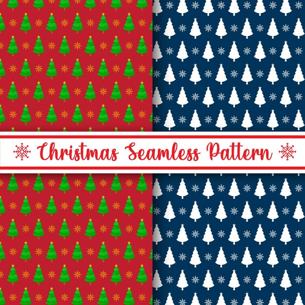 Two Flat seamless repeating Christmas pattern design