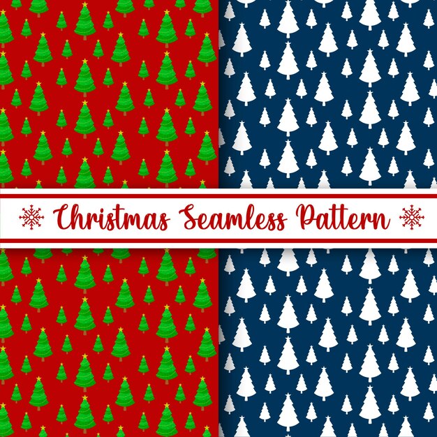 Two Flat seamless repeating Christmas pattern design