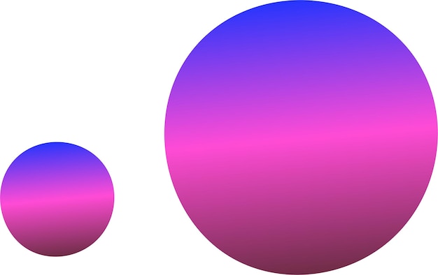 two gradient spheres in pink and blue tones on a white background showcasing abstract minimalist