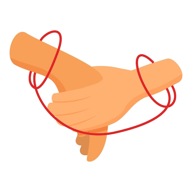two hands holding each other connected with red string of fate