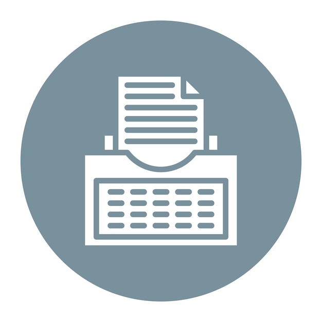 Typewriter With Paper icon vector image Can be used for Printing