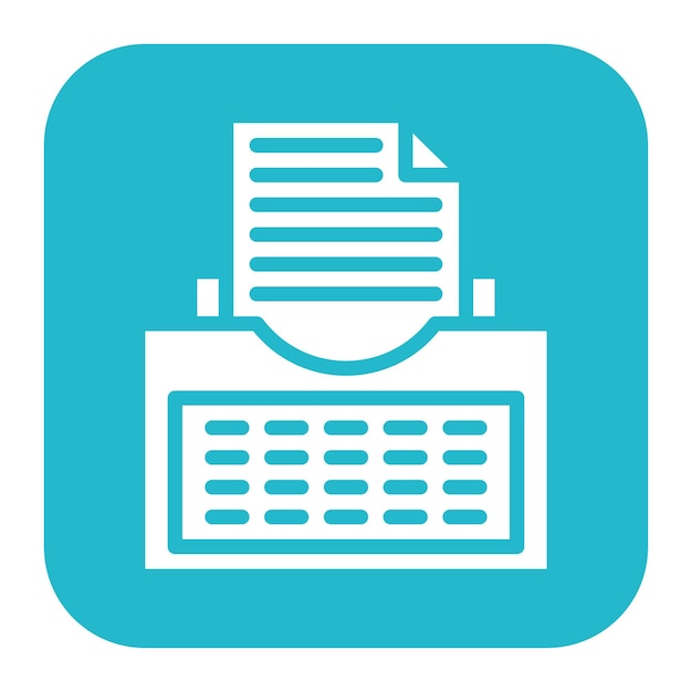 Typewriter With Paper icon vector image Can be used for Printing