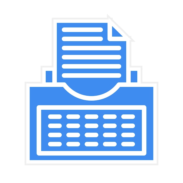 Typewriter With Paper icon vector image Can be used for Printing