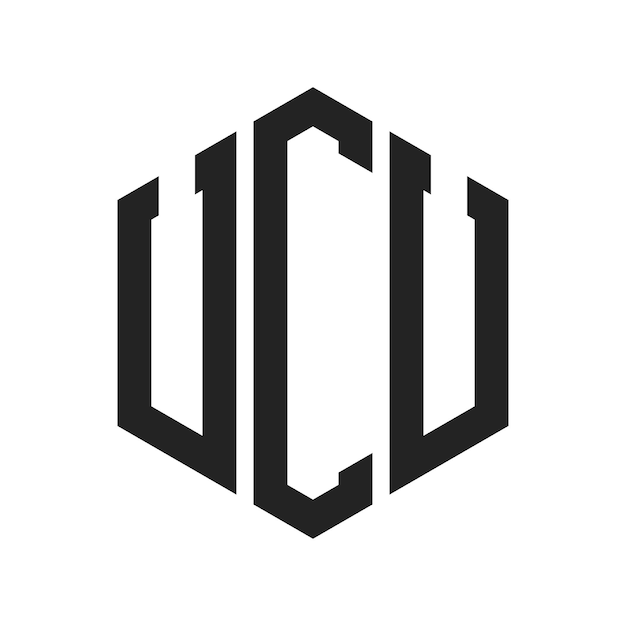 ucu logo design initial letter ucu monogram logo using hexagon shape