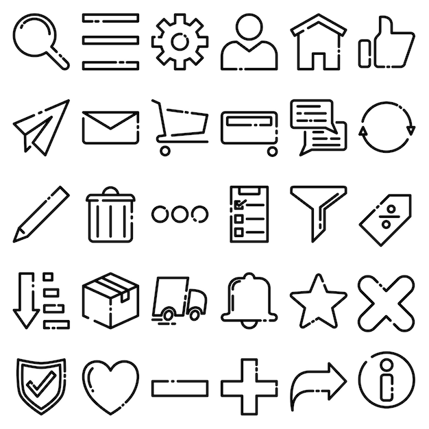 ui application and website icon set