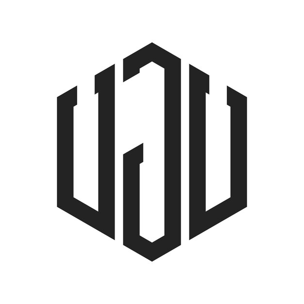 uju logo design initial letter uju monogram logo using hexagon shape