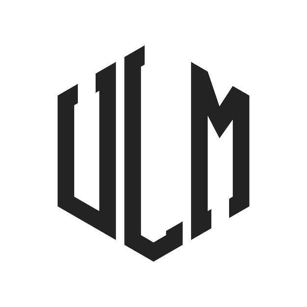 ulm logo design initial letter ulm monogram logo using hexagon shape