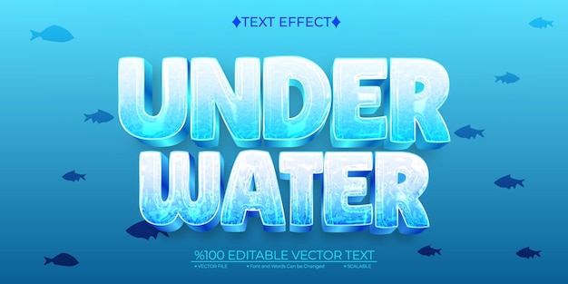 under water editable vector 3d text effect