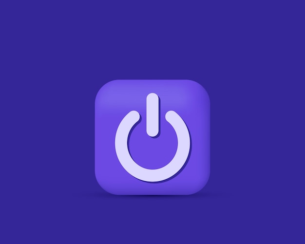 unique 3d icon power button on isolated on vector
